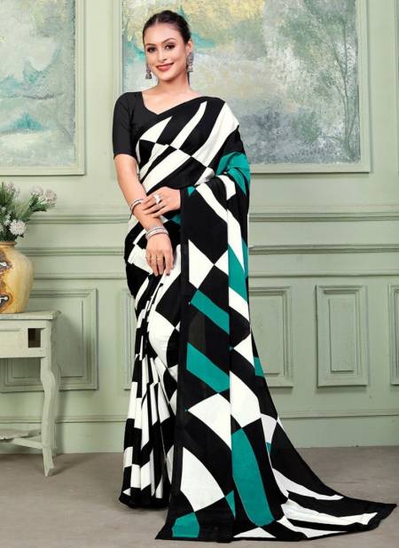 White And Green Colour Italiya Silk Mintorsi New Latest Printed Daily Wear Silk Crape Saree Collection 1009